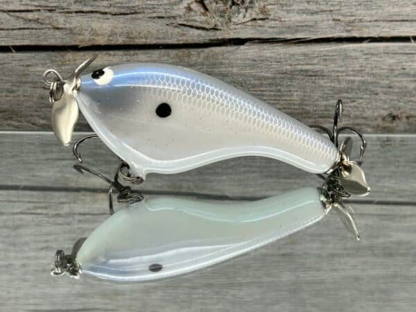 Black Label Balsa - Tease - Custom Balsa Topwater Prop Bait - Albino Color image 0