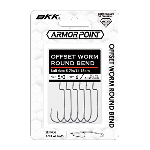 BKK Armor Point Offset Worm Round Bend Hooks image 0