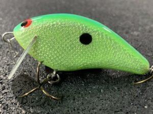 Tim Earick's Buck Creek Lures - Dinky Donker SSR - Custom Balsa Crankbait - Foiled Lime Dolphin