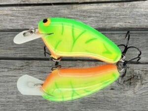 Black Label Balsa - Hickster - Balsa Crankbait - Lime Coach Dog - Zoom WEC Hicky