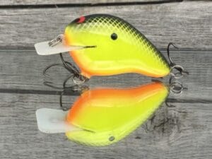 Black Label Balsa - CBS 1 - Balsa Squarebill Crankbait - Chartreuse Black Back Color - Bagley B1