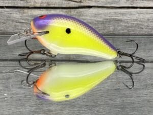 Black Label Balsa - BL 1.5 - Balsa Squarebill - Chartreuse Purple Color