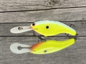 Black Label Balsa - Slim DD Series - Custom Balsa Crankbait - Chartreuse Powder Blue