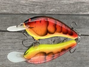 Black Label Balsa - Slim Series - Custom Balsa Crankbait - 3 Alarm Craw Color