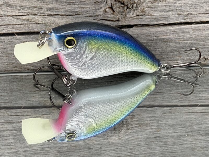 The Lure Forge - 2.5 Flatside - Balsa Crankbait - Threadfin Shad Color -  Wood Bait Country
