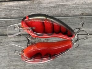 Black Label Balsa - Prowler - Custom Balsa Squarebill Crankbait - Fire Craw Color