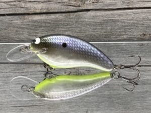 Black Label Balsa - Razor - Balsa Crankbait - American Shad Chartreuse Belly Color