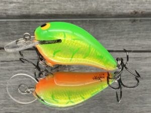 Black Label Balsa - Rumble-Signature Series - Balsa Crankbait - Foiled Lime Coach Dog Color