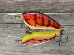 Black Label Balsa - Shiver 7 - Custom Balsa Crankbait - 3 Alarm Craw Color