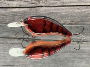 Black Label Balsa - Slim Signature Series Balsa Crankbait - Foiled Red Craw Color