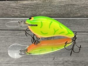 Black Label Balsa - Shiver 7 - Custom Balsa Crankbait - Lime Coach Dog Color