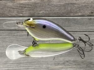 Black Label Balsa - Shiver 7 - Custom Balsa Crankbait - American Shad Chartreuse Belly Color