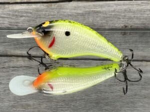 Black Label Balsa - Slim Signature Series Balsa Crankbait - Foiled Piebald Plemmons Color