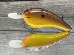 Black Label Balsa - Slim Series - Custom Balsa Crankbait - Spicy Mustard Color