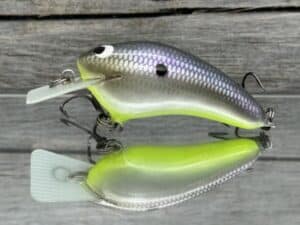 Black Label Balsa - Speedy - Hybrid Squarebill Crankbait - American Shad Chartreuse Belly Color