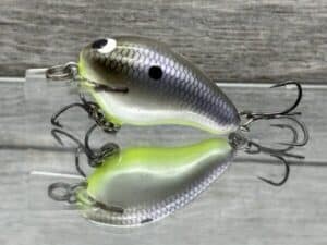 Black Label Balsa - Runt- Custom Balsa Crankbait - American Shad Chartreuse Belly Color