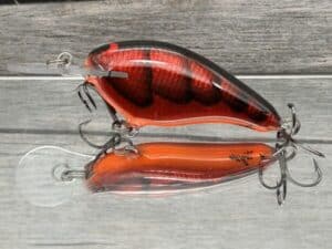 Black Label Balsa - Shiver 7 Signature Series - Custom Balsa Crankbait - Foiled Red Craw Color