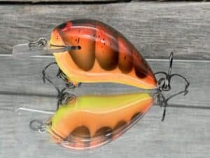 Black Label Balsa - Wreck Jr. - Custom Balsa Squarebill Crankbait - 3 Alarm Craw Color