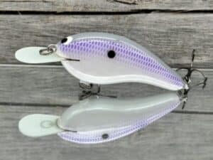 Black Label Balsa - Slim Series - Custom Balsa Crankbait - Purple Ghost Color