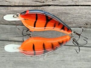 Black Label Balsa - Slim Series - Custom Balsa Crankbait - Red Tiger Color