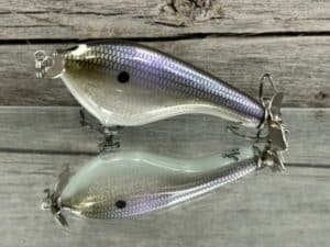 Black Label Balsa - Tease Signature Series - Custom Balsa Topwater Prop - Foiled American Shad Color