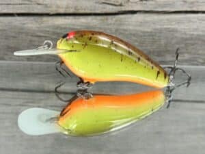 Black Label Balsa - Little Cliffie - Custom Balsa Crankbait - Chartreuse Root Beer Color