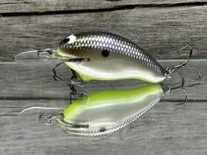 Black Label Balsa - Badger - Custom Balsa Crankbait - American Shad Chartreuse Belly Color