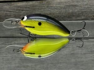 Black Label Balsa - Badger - Custom Balsa Crankbait - Chartreuse Sunfish Color