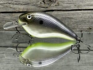 Black Label Balsa - Seducer - Custom Balsa Crankbait - American Shad Chartreuse Belly color