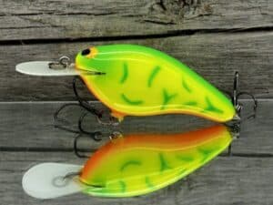 Black Label Balsa - Fat Flat - Custom Balsa Crankbait - Lime Coach Dog color