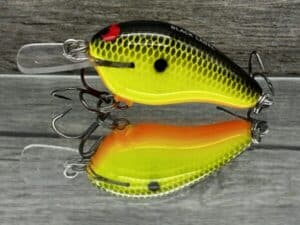 Black Label Balsa - Sweetheart MR - Custom Balsa Crankbait - Chartreuse Black Back color