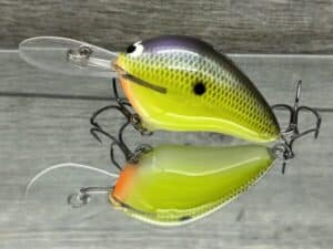 Black Label Balsa - Wreck Deep - Custom Balsa Crankbait - Chartreuse Sunfish color