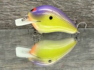 Black Label Balsa - CBS 1 - Balsa Squarebill Crankbait - Chartreuse Purple Color - Bagley B1