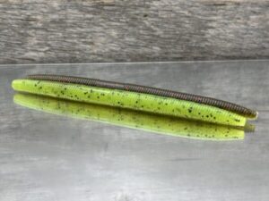 Black Label Custom Soft Plastics - Tremble Stick 5'' - Watermelon Red Chartreuse Belly 10ct