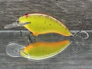 Black Label Balsa - Razor Jr SSS - Balsa Crankbait - Chartreuse Root Beer color