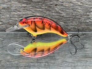 Black Label Balsa - Razor Jr - Balsa Crankbait - 3 Alarm Craw Color