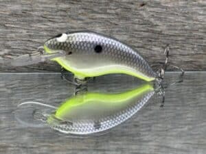 Black Label Balsa - Razor Jr SSS - Balsa Crankbait - American Shad Chartreuse Belly color