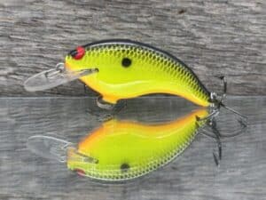 Black Label Balsa - Razor Jr SSS - Balsa Crankbait - Chartreuse Black Back color