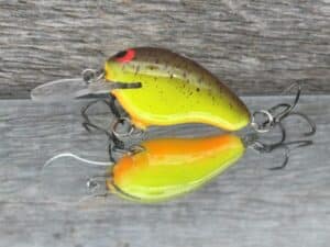 Black Label Balsa - Runt MR - Custom Balsa Crankbait - Chartreuse Root Beer color