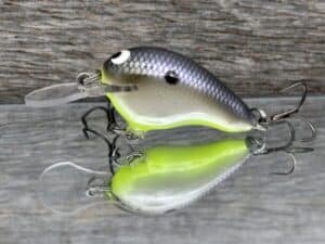 Black Label Balsa - Runt MR - Custom Balsa Crankbait - American Shad Chartreuse Belly color