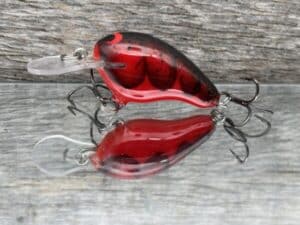 Black Label Balsa - Runt MR - Custom Balsa Crankbait - Fire Craw color