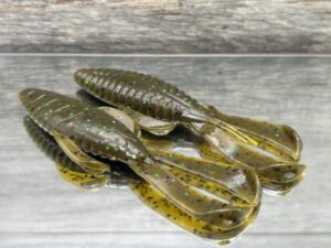 Black Label Custom Soft Plastics - Black Label Bug 4" - Green Pumpkin Candy 8ct