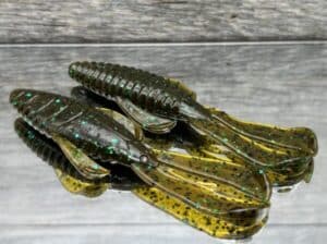 Black Label Custom Soft Plastics - Black Label Bug 4" - Green Pumpkin Green 8ct