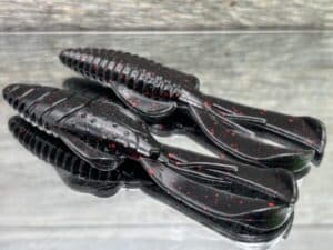 Black Label Custom Soft Plastics - Black Label Bug Jr 3.5" - Black Red Flake 8ct