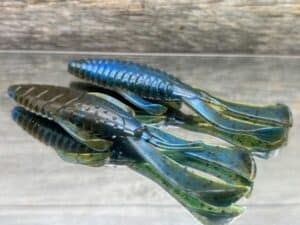 Black Label Custom Soft Plastics - Black Label Bug 4" - Twisted Green Pumpkin Blue 8ct