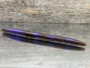 Black Label Custom Soft Plastics - Tremble Stick 5'' - Twisted Green Pumpkin Purple 10ct