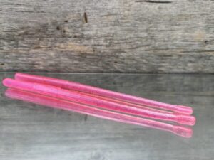 Black Label Custom Soft Plastics - Player Worm 4.5" - Morning Dawn Red Flake 16ct