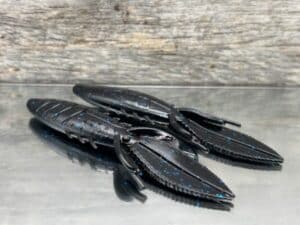 Black Label Custom Soft Plastics - Shank 4.25" - Black Blue Flake 8ct