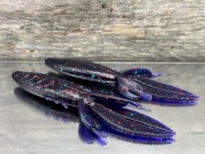 Black Label Custom Soft Plastics - Shank 4.25" - Junebug Red 8ct