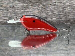 Black Label Balsa - Little Cliffie - Custom Balsa Crankbait - Cherry Bomb color